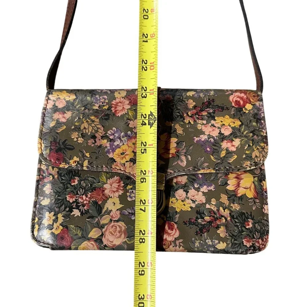 Patricia Nash Floral Leather Crossbody Shoulder Bag Purse Removable Strap Clutch